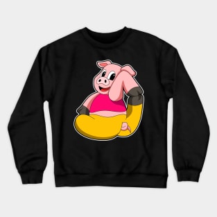 Pig at Yoga funny Crewneck Sweatshirt